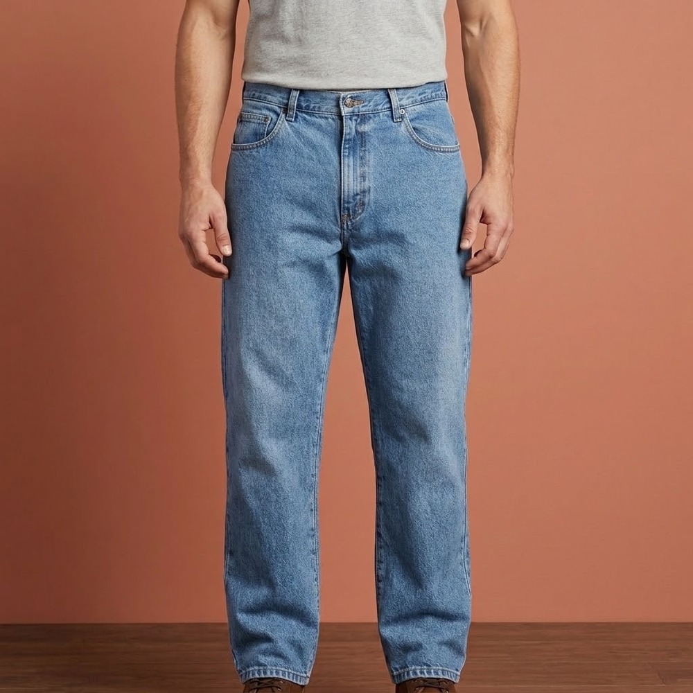 L.L. Bean Relaxed Fit Jeans Men's 38x28 Blue Denim Made in Mexico